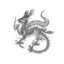 dragon, hare and horse separate from each other tattoo design idea