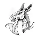 dragon, hare and horse separate from each other tattoo design idea