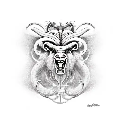 Aries tattoo on the collar bones, powerful and fiery  tattoo design idea