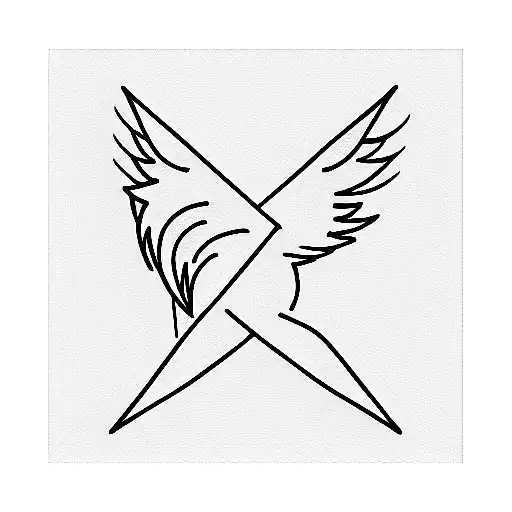icarus falling minimal geometry tattoo design idea