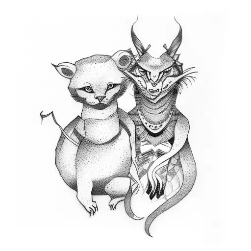 mother with son tattoo design idea