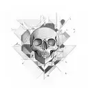 Skyline, skull, heart  tattoo design idea