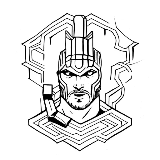 thor's hammer tattoo design idea