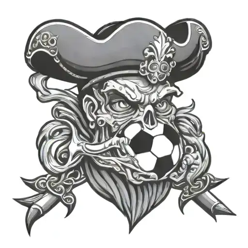 sicilian trinacria with cigarette, soccer ball and sewing needle tattoo design idea