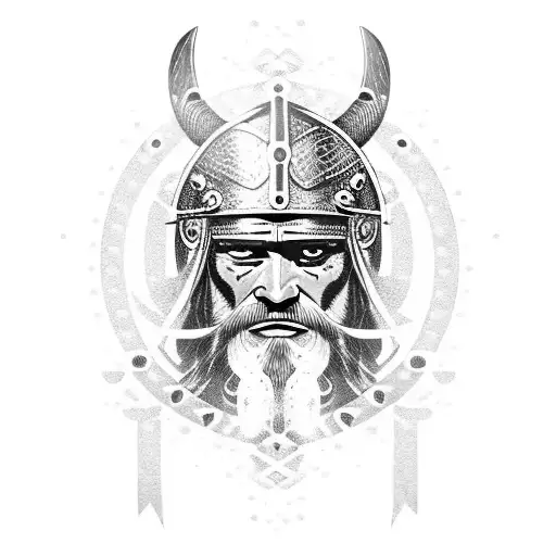 Viking Warrior with the words valhalla tattoo design idea