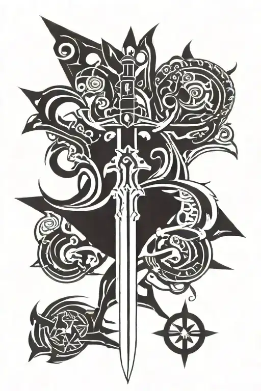 anime sword art online game tattoo design idea
