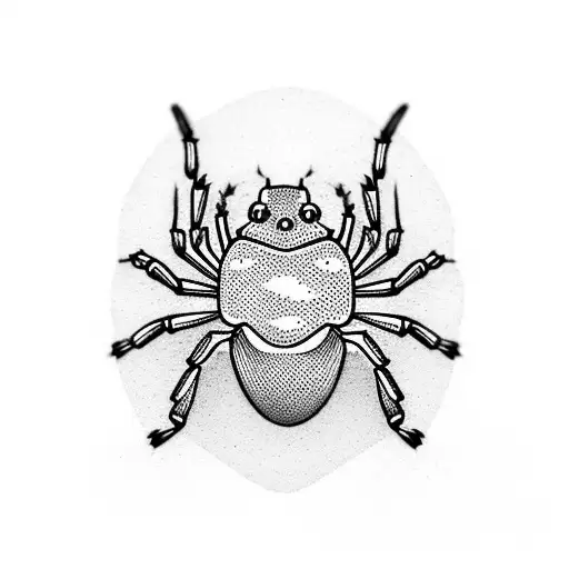weird small spider tattoo design idea