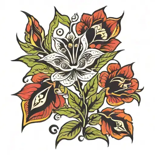 Ojibwe floral patterns tattoo design idea