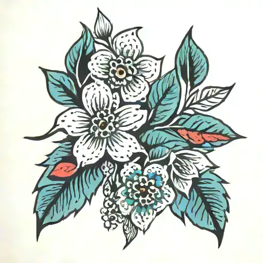 Ojibwe floral patterns tattoo design idea