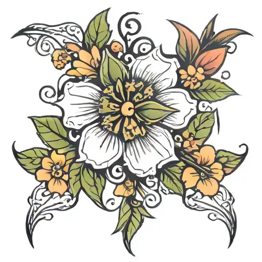 Ojibwe floral tattoo design idea