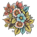 Ojibwe floral patterns tattoo design idea