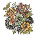 Ojibwe floral patterns tattoo design idea