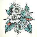 Ojibwe floral patterns tattoo design idea