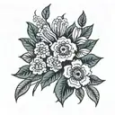 Ojibwe floral patterns tattoo design idea