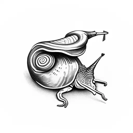 Snail Delivering Mail tattoo design idea