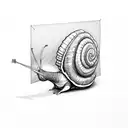 Snail Delivering Mail tattoo design idea