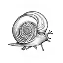 Snail Delivering Mail tattoo design idea