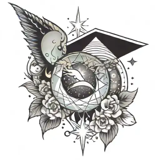 universe gratitude blessing tattoo design idea