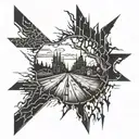 Endless road walking past your past present future tattoo design idea