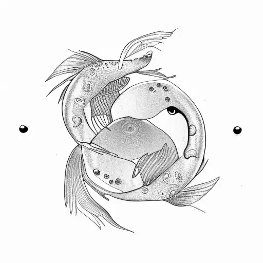 Yin and Yang Betta Fish tattoo design idea