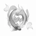 Yin and Yang Betta Fish tattoo design idea