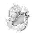 Yin and Yang Betta Fish tattoo design idea