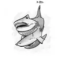 Shark drinking port wine tattoo design idea
