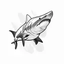 Shark drinking port wine tattoo design idea