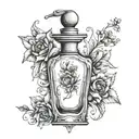 perfume bottle tattoo design idea