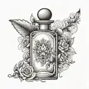 perfume bottle tattoo design idea