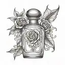 perfume bottle tattoo design idea