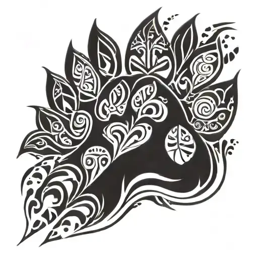 Polynesian bear paw print tattoo design idea