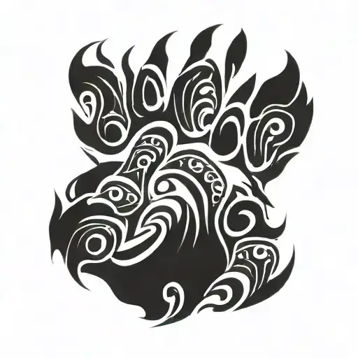bear paw print tattoo design idea