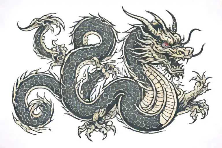 Asian dragon tattoo design idea
