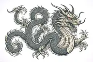 Asian dragon tattoo design idea