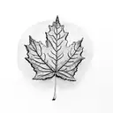 red maple leaf tattoo design idea