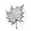 red maple leaf tattoo design idea