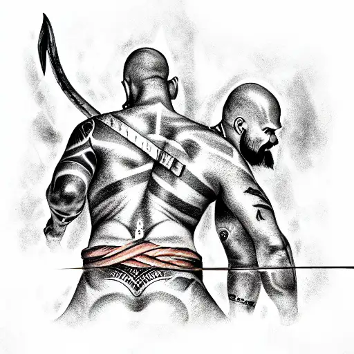 Kratos and bdsm tattoo design idea