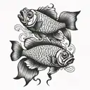 zander fish gemini tattoo design idea