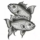 zander fish gemini tattoo design idea