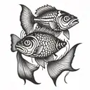 zander fish gemini tattoo design idea