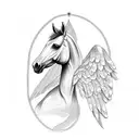 HORSE WITH WING tattoo design idea