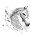 HORSE WITH WING tattoo design idea