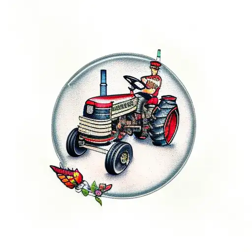 tractor tattoo design idea