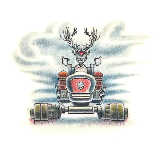 tractor tattoo design idea