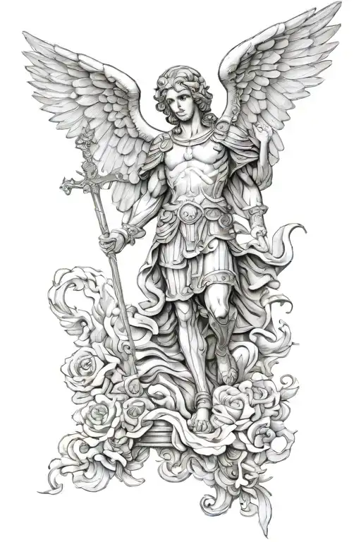 st michael archangel tattoo design idea