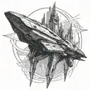mass effect reaper ship tattoo design idea