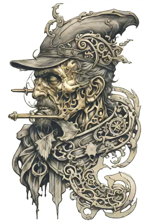 The smith forges the soul out of gold, and gold is the emotion tattoo design idea