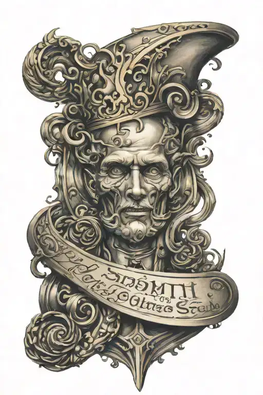 quote: "The smith forges the soul out of gold, and gold is the emotion" tattoo design idea