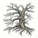 half dead tree tattoo design idea